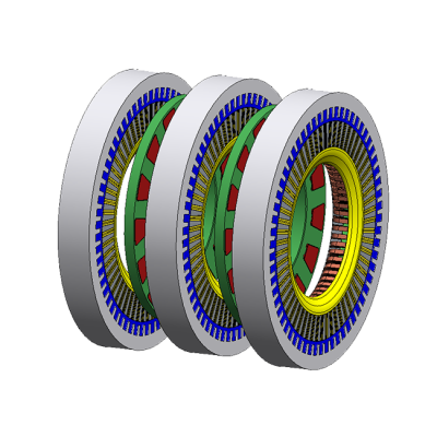 (e) Multistage machine composed of n elements of the case (c)